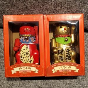 Japanese Wooden Nutcracker Set of 2